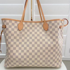 Auth LOUIS VUITTON Damier Azur Neverfull GM Tote Bag